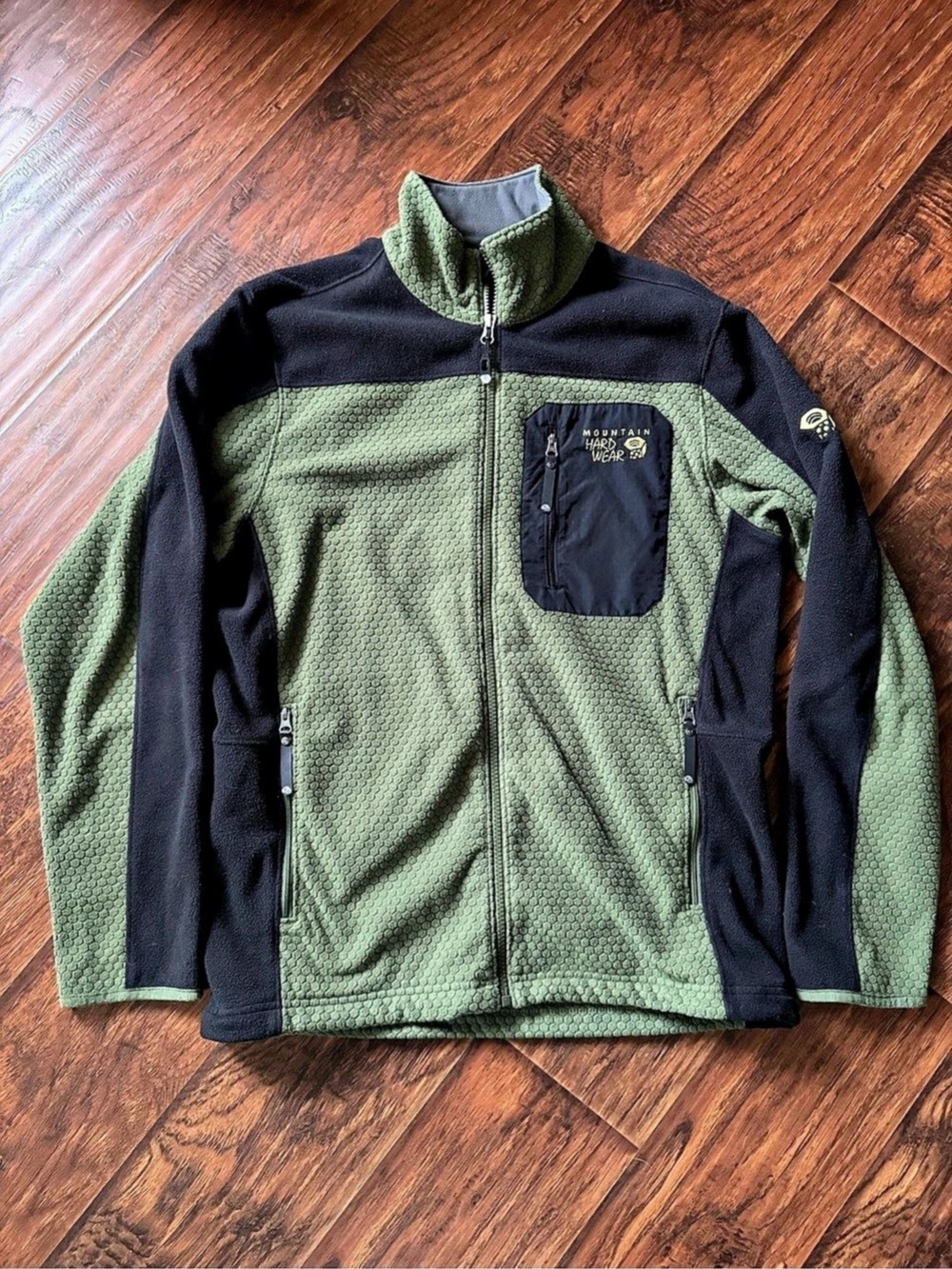 Mountain Hardwear Monkey Man Grid Fleece Jacket Green & Black Medium